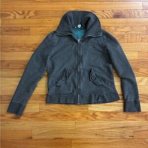 LOFT Charcoal Full Zip Sweatshirt/Jacket. Size large.